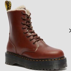 Dr Martin Jaden faux fur platform boot